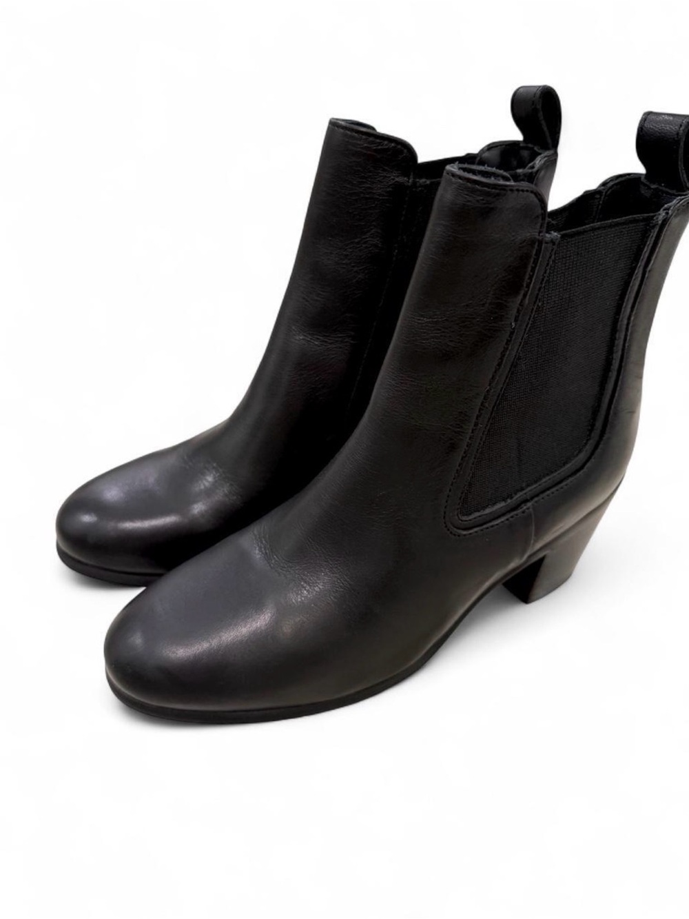 Thursday Boot Co Knockout Black Leather Heeled Chelsea Boots Size 5.5 NWOB